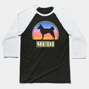 Mudi Vintage Sunset Dog Baseball T-Shirt